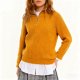 Mustard Yellow Ribbed Quarter-Zip Sweater