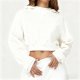 White Minimalist Cropped Hoodie Two-Piece Set